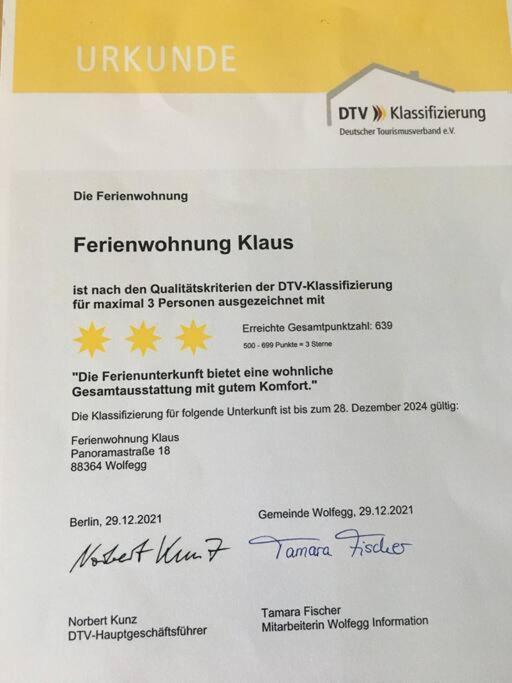 Ferienwohnung Klaus Wolfegg Eksteriør billede
